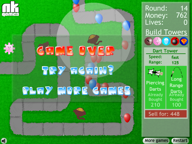 BTD1 Game Over Screen